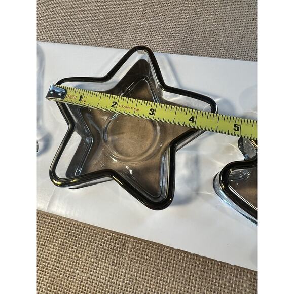 Indiana Glass Holiday Gold Candy Candle Dish w/ Gold Trim -Set of 3-Vintage - Picture 7 of 12